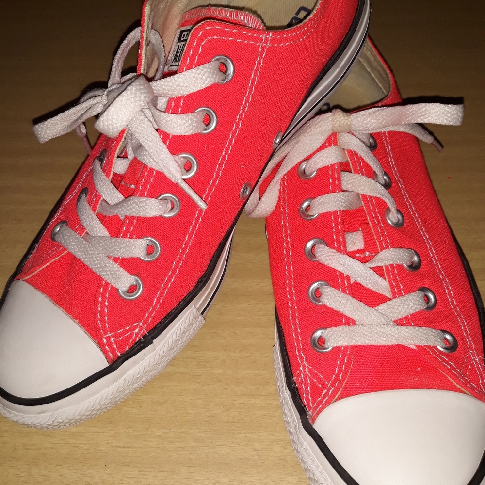 CONVERSE neon red Chuck Taylor sneakers sz 9